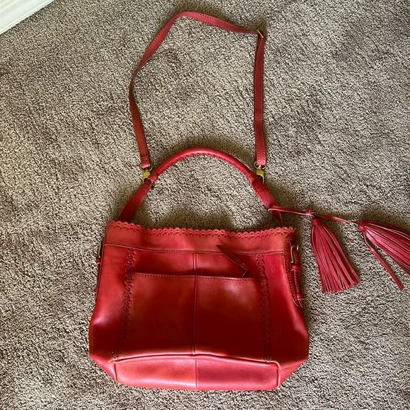 Isabella Fiore Hobo Tote /Crossbody with Tassels - Picture 1 of 8
